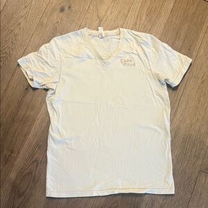 EZRA FITCH off white v-neck t-shirt, size medium